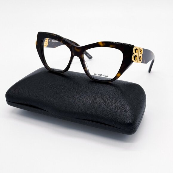 NEW BALENCIAGA BB0312O 002 HAVANA WOMEN EYEGLASSES - Picture 1 of 9